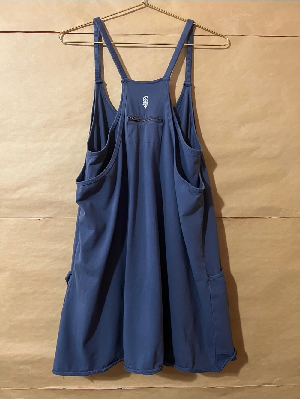 Free People Movement Hot Shot Mini Dress Romper Playsuit Blue Indigo Size L
